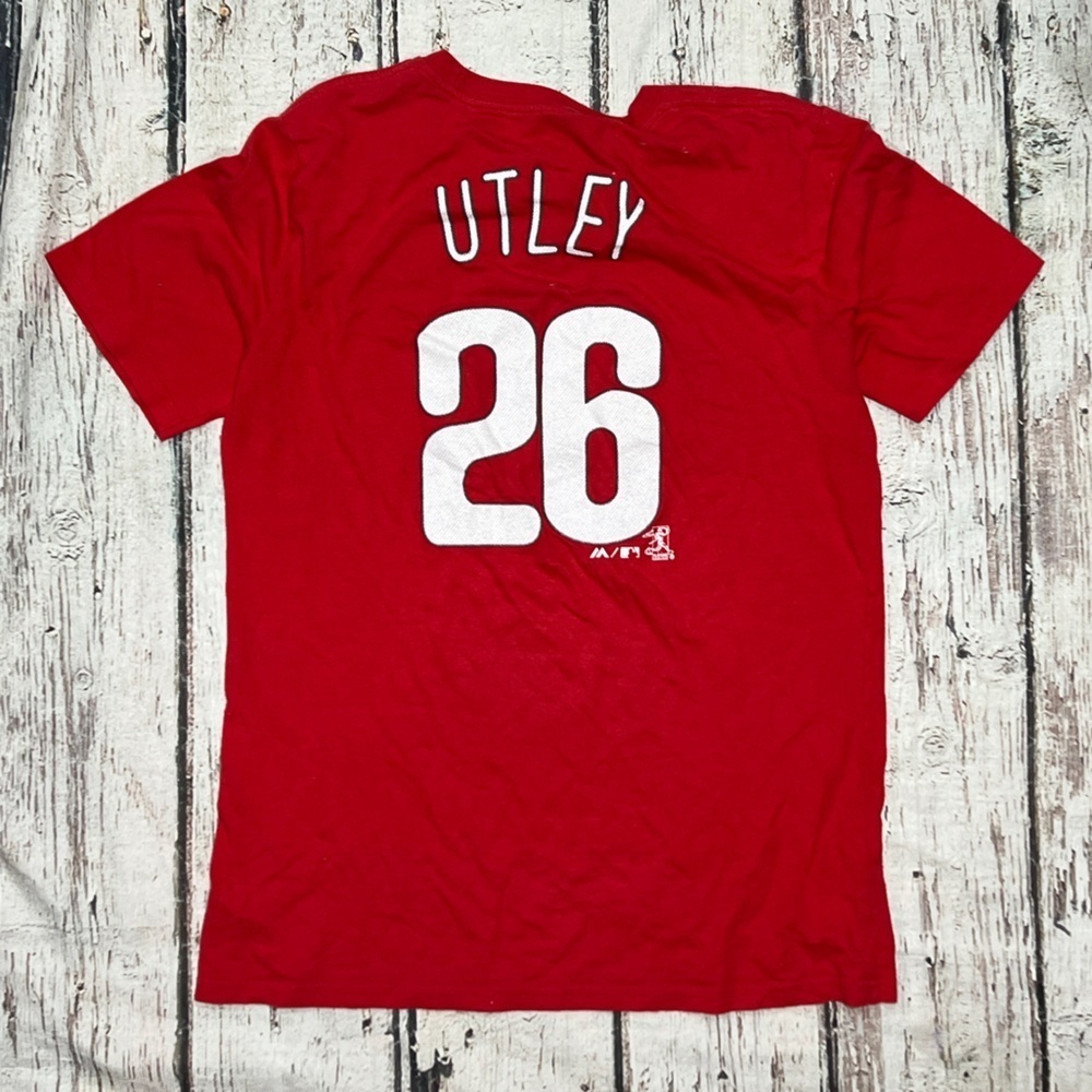 Philadelphia Phillies Chase Utley MLB Baseball Crewneck Boys Kids Youth Tshirt